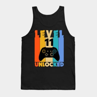 Level 11 Unlocked Funny Video Gamer Birthday Novelty T-Shirt Tank Top